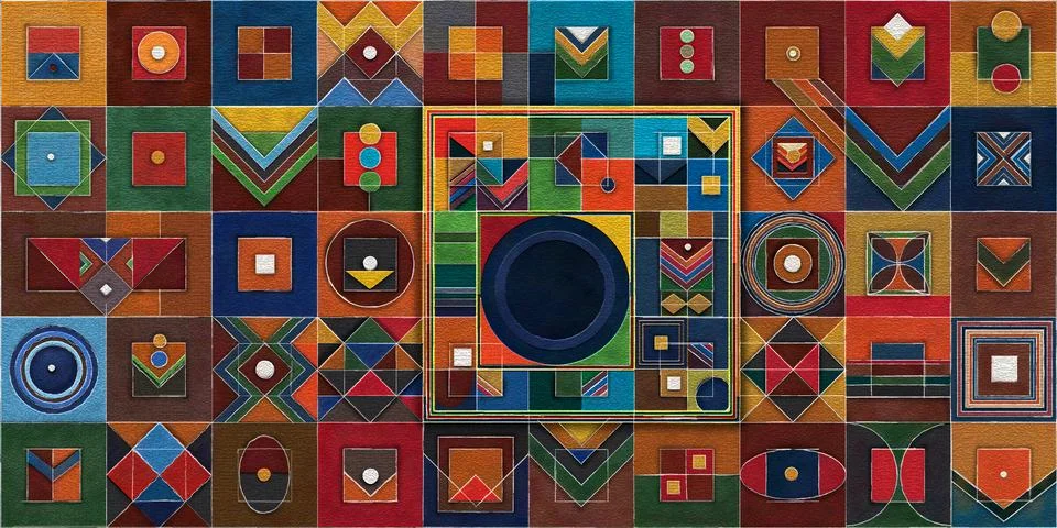 Geometric wall decor shadow depth with dynamic line elements. Stock Illustration