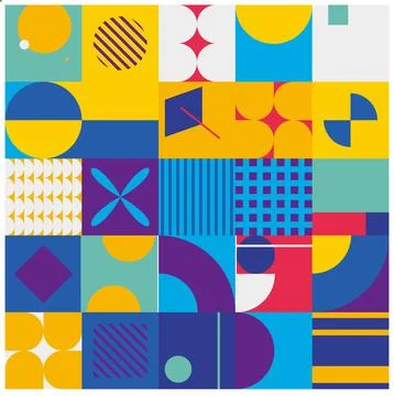 Geometric wallpaper in square orientation. Abstract background with patterns 스톡 일러스트