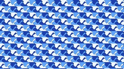 Geometric wave pattern abstract design with blue and white repeating motifs Stock Illustration