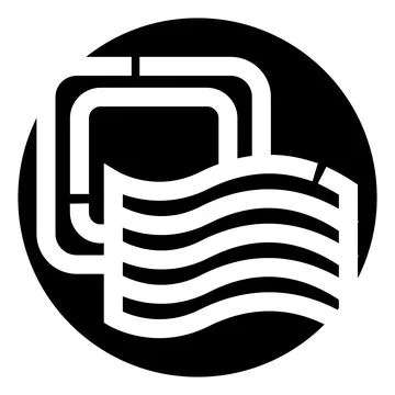 Geometric waves with abstract square shape logo Stock Illustration