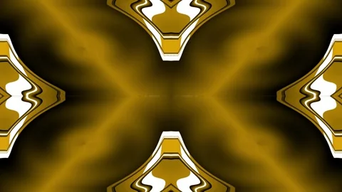 Geometric wavy pattern kaleidoscope smooth gold background. soft liquid. Stock Footage 336288614