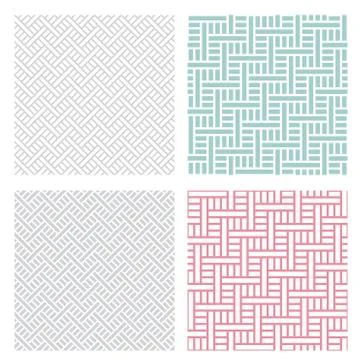Geometric weave puzzle pattern in four color Stock Illustration