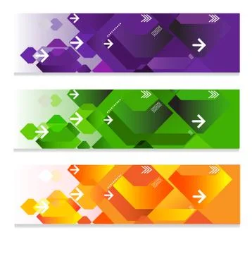 Geometric web headers Stock Illustration