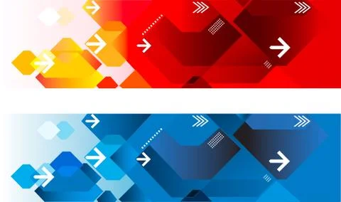 Geometric web headers Stock Illustration