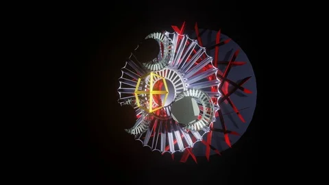 Geometric Wheel Spin VJ Looping background Stock Footage 123409278
