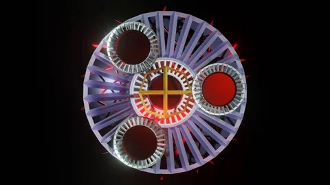 Geometric Wheel Spin VJ Looping background Stock Footage 123409943