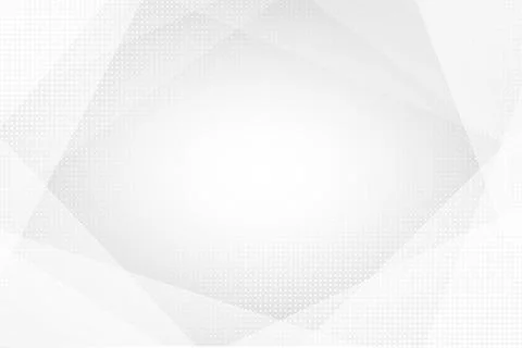 Geometric white and grey gradient background with halftone circle. Stockillustratie