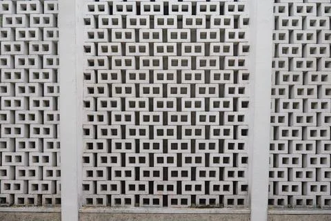 Geometric white block wall pattern Stock-Fotos
