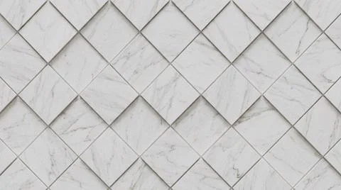 Geometric White Ceramic Tile Wall Pattern. Foto stock