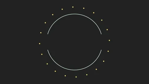 Geometric white circle and dots on black gradient Stock Footage 209779842