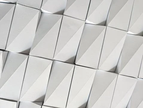 Geometric White Faceted Pattern with Strong Shadows 写真素材