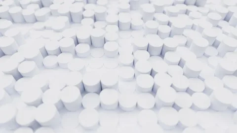 Geometric white light clean circular background with round shapes Stock Footage 166227266