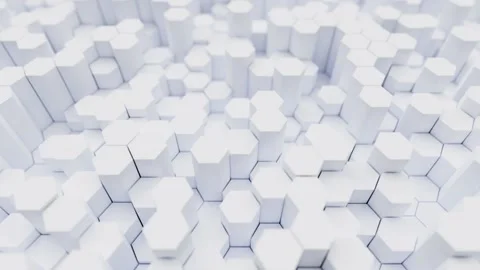 Geometric white light clean hexagonal background with hexagon shapes Stock Footage 163617724
