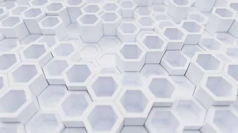 Geometric white light clean hexagonal background with hexagon shapes Stock Footage 163617746