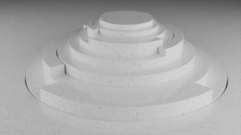 Geometric White Structure Made of Smooth Material With Layered Design Stock Footage 319684940