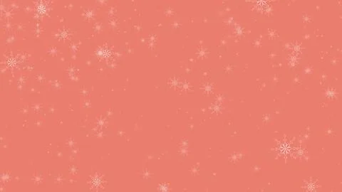 Geometric white tiny and big snowflake illustrations that fall down on coral Illustrazione stock
