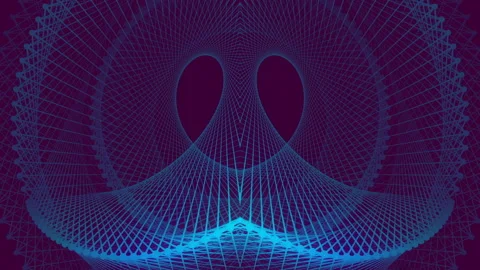 Geometric wire architectural symmetrical background. 3d rendering loop animation Stock Footage 229878783