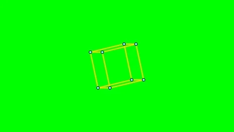 A geometric wireframe cube structure isolated against a bright green backgrou Stock Footage 340268033