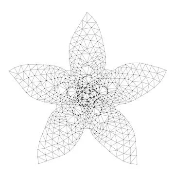 Geometric Wireframe Diamond Star Polygon Shape Stock Illustration