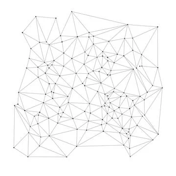 Geometric Wireframe Mesh Network Abstract Art イラスト素材