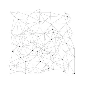 Geometric Wireframe Mesh Network Abstract Art Stock Illustration