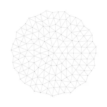 Geometric Wireframe Polygonal Circle Mesh Design Stock Illustration