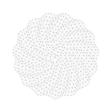Geometric Wireframe Polygonal Mesh Circle Design Stock Illustration