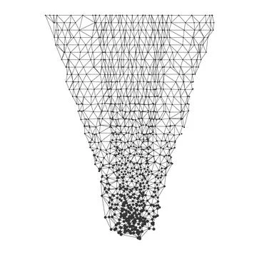 Geometric Wireframe Tornado Mesh Abstract Shape 스톡 일러스트