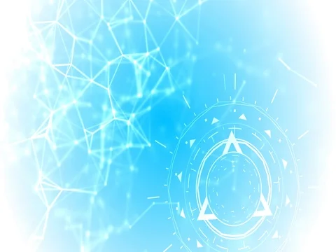 Geometric wiry lines circles triangles moving background 動画素材 72656319