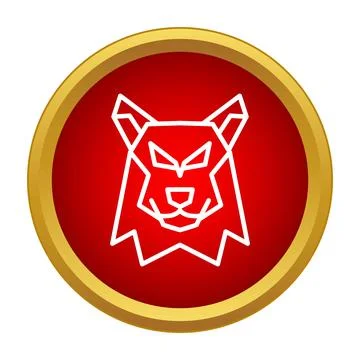 Geometric wolf head logo icon symbolizing strength Ilustração Stock