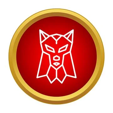 Geometric wolf head outline creating animal logo icon Stock Illustration