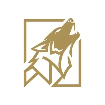 Geometric Wolf Logo Design Modern Animal Branding Stock Illustration