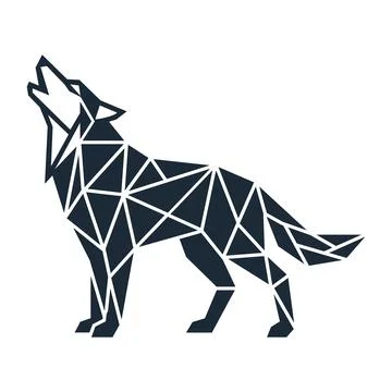 Geometric Wolf Logo Design for Security and Outdoor Adventure Brand イラスト素材