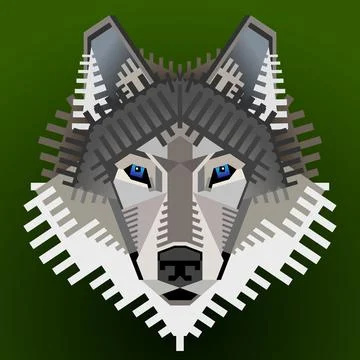 Geometric wolf's face Stock Illustration