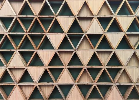 Geometric Wooden Triangle Pattern Background Stock Photos