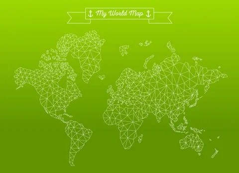 Geometric World Map Illustrazione stock
