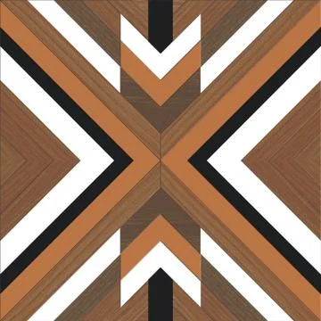 Geometric X shape pattern wooden decor floor and wall tile. Stock Photos