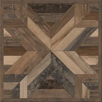 Geometric X shape pattern wooden decor floor and wall tile. Stock Photos