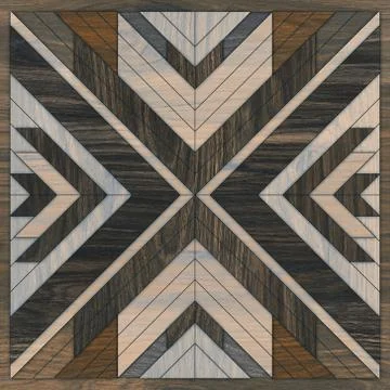Geometric X shape pattern wooden decor floor and wall tile. Stock Photos