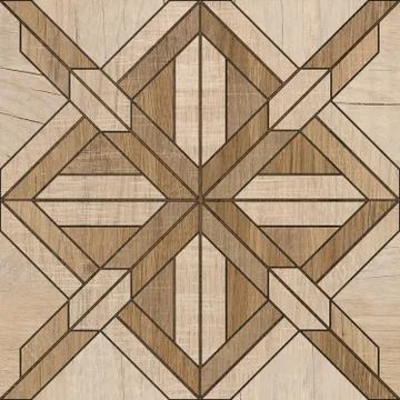 Geometric x shape pattern wooden decor floor tile. Stock Photos