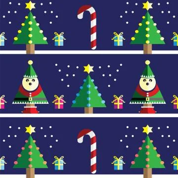 Geometric xmas pattern with elf Stock Illustration