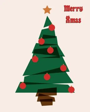 Geometric Xmas tree Stock Illustration