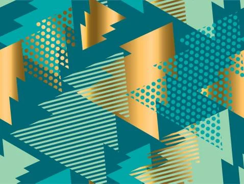 Geometric xmas tree  seamless pattern for background Stock Illustration