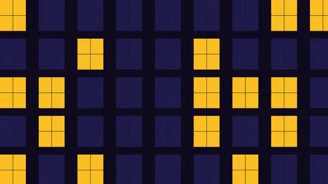 Geometric yellow blue grid pattern abstract design Stock Illustration