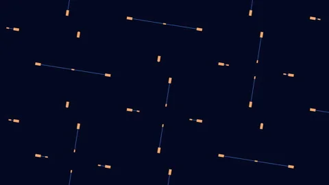 Geometric yellow lines on dark background abstract diagonal pattern Stock Footage 289203755