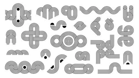 Geometric zen arch patterns, figures and shapes Stock Illustration