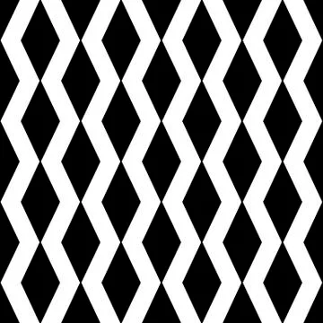 Geometric zig zag lines abstract seamless pattern. Black and whi Stock Illustration