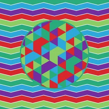 Geometric zigzag background with colorful triangular circle pattern Stock Illustration
