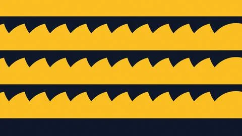 Geometric zigzag border pattern with black and yellow stripes Stock Illustration