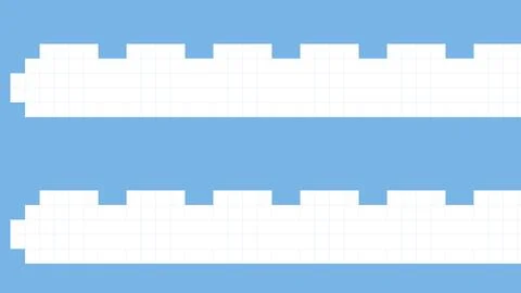 Geometric zigzag border pattern on light blue background Stock Illustration